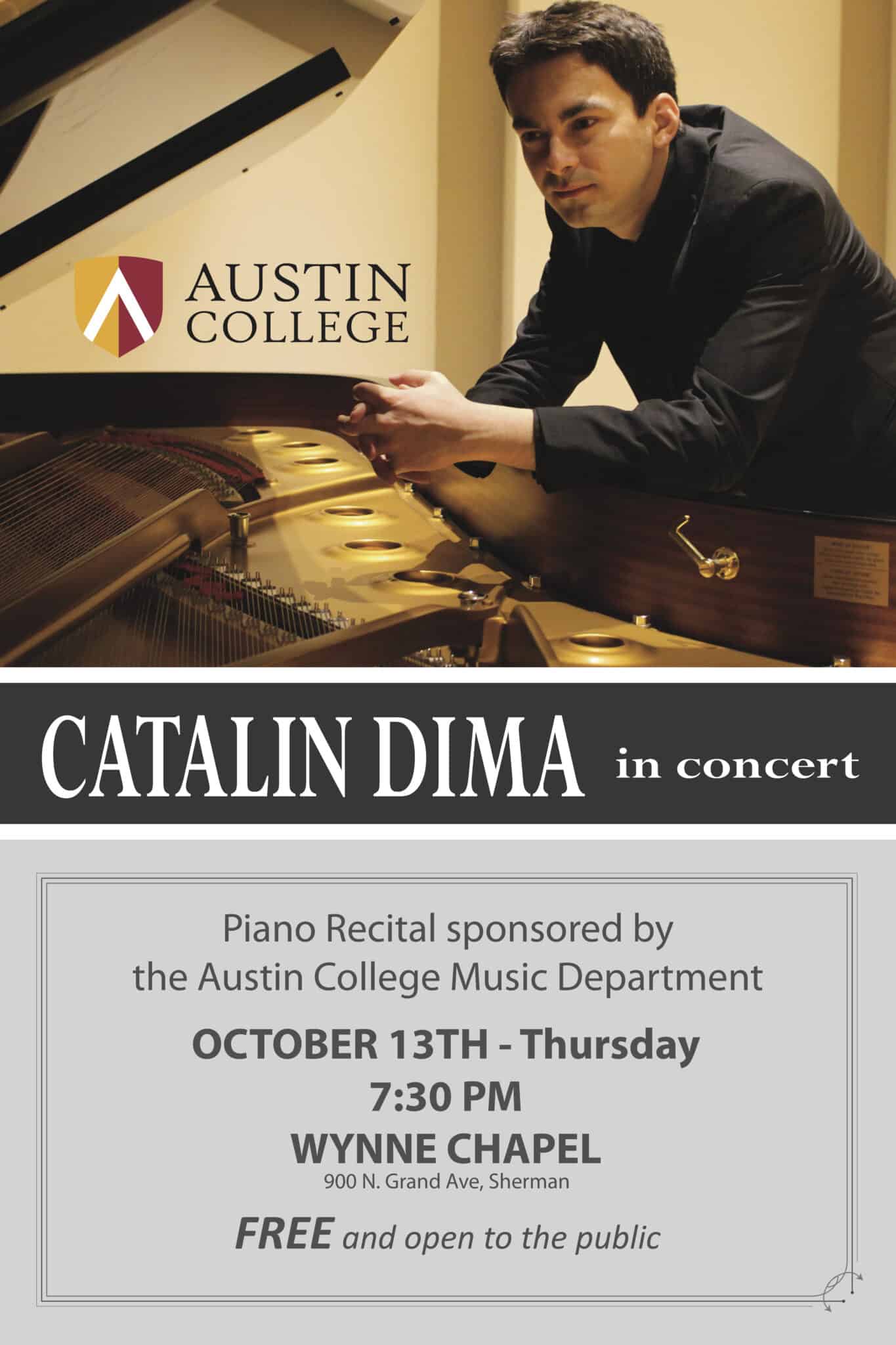 Catalin Dima: Free Piano Recital Thursday, October 13